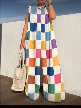 Sleeveless Colorful Jumpsuit
